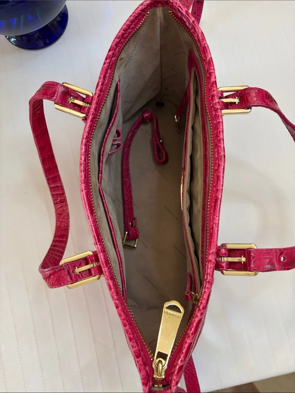 Brahmin Croc-Embossed Shoulder Tote & Wallet - Fuchsia Pink